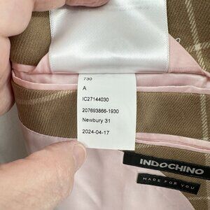 NEW INDOCHINO jacket blazer sport coat windopane plaid custom extra long 52XL